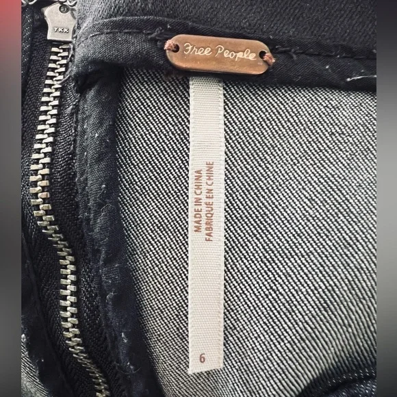 Free People Modern Femme Denim Washed Black Skirt, Size 6 - Picture 9 of 9